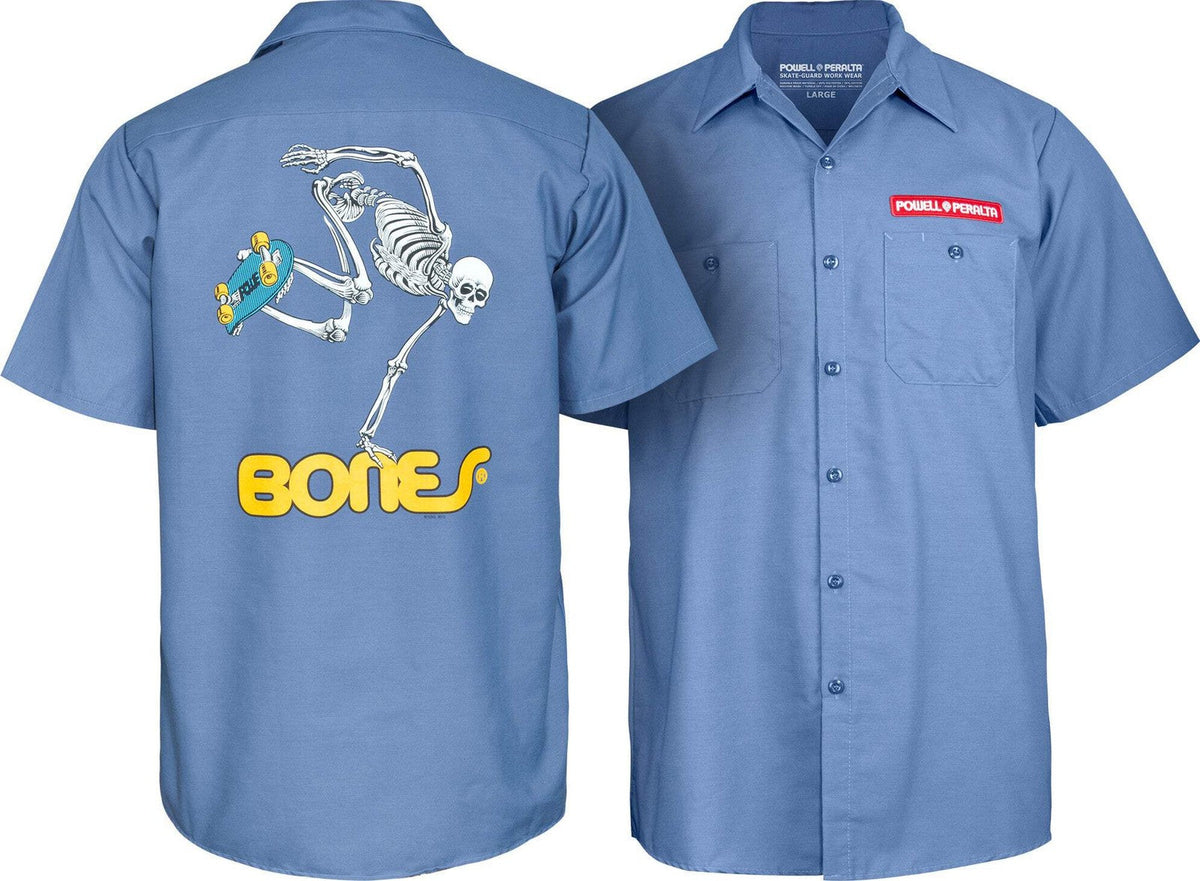 Powell Peralta Skateboard Skeleton blue work shirt from Summer 2026