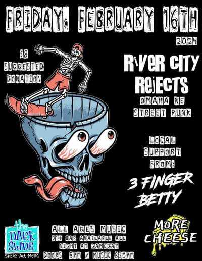 2/16/24 3 Finger Betty, River City Rejects, & More Cheese live at the Dark Slide!