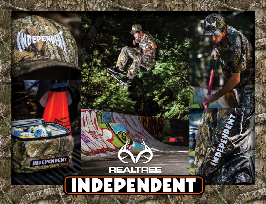 Independent x Realtree camouflage apparel and accessories campaign