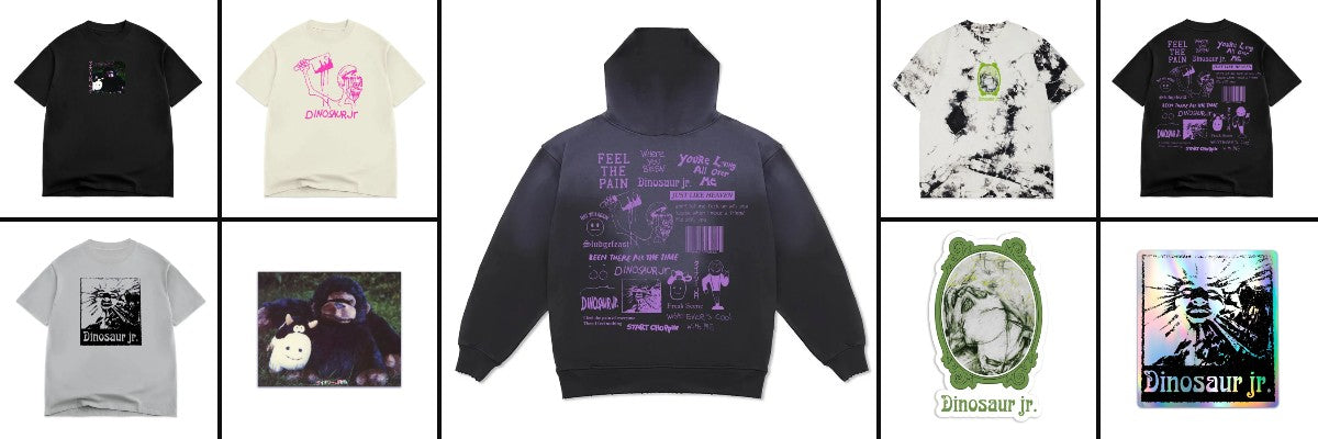 Dinosaur Jr. x Color Bars collab: tees, hoodie and stickers