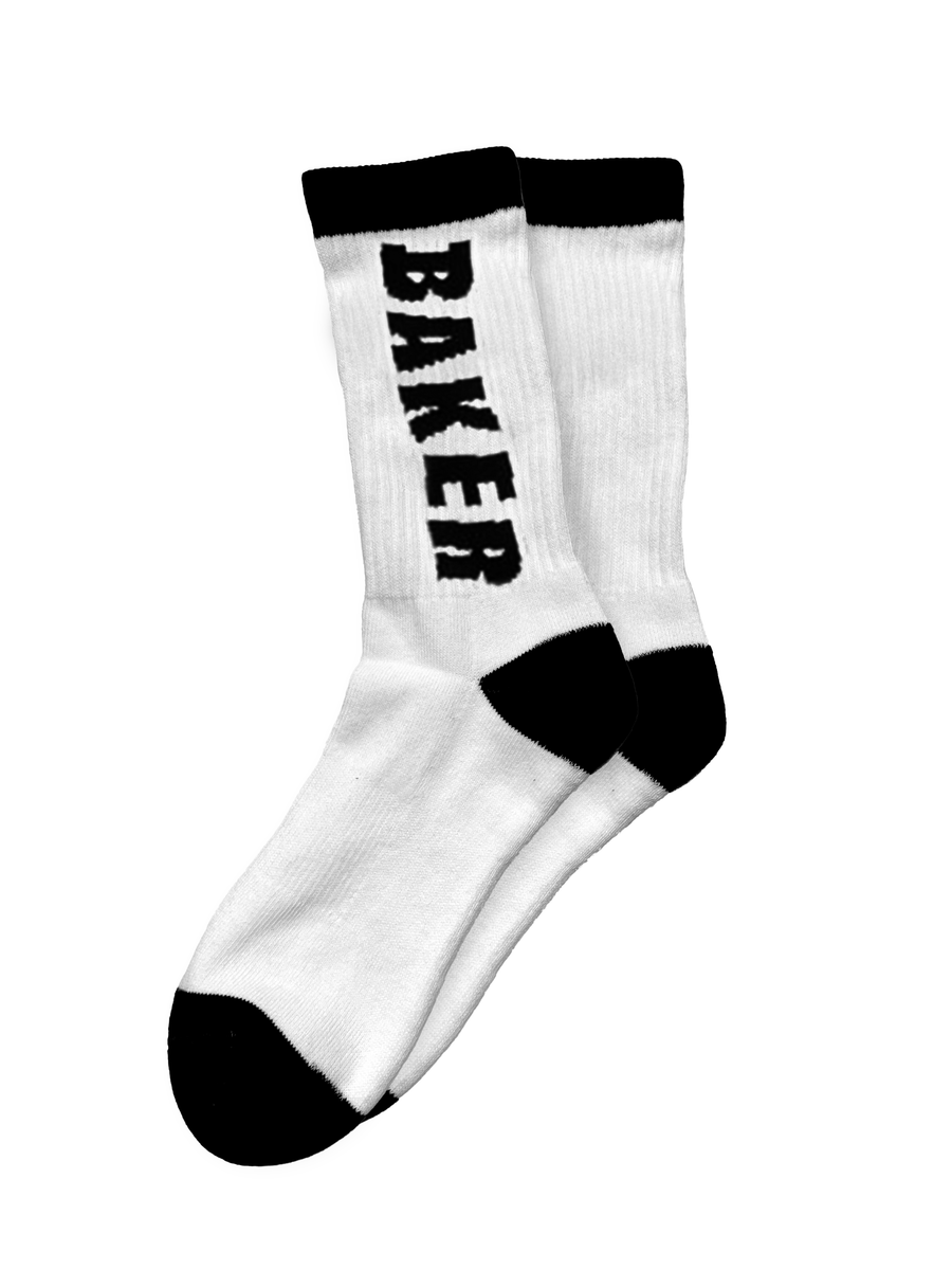 Baker Black Letters (White) Socks