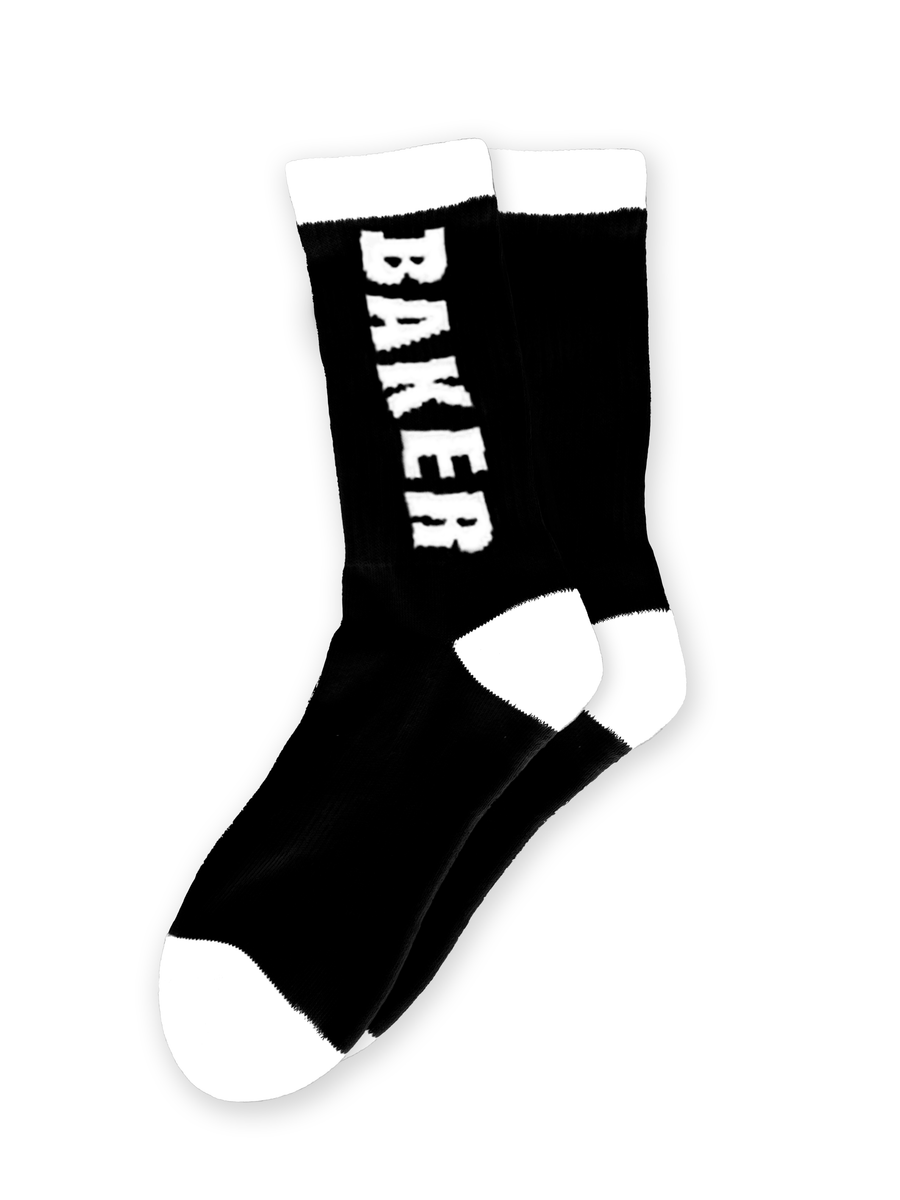 Baker White Letters (Black) Socks