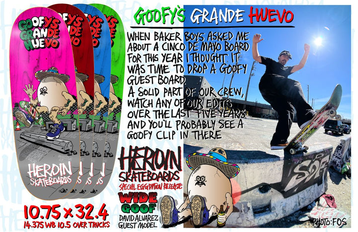 Heroin Goofy's Grande Egg 10.75" Skateboard Deck