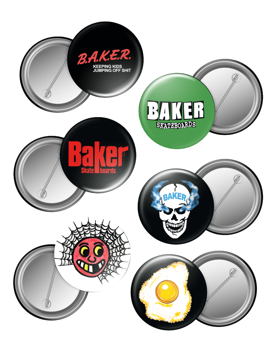 Baker Skateboards "Any Questions" 6x Button Set