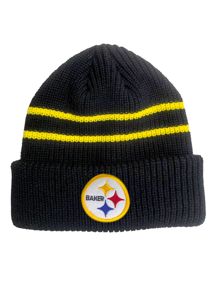 BAKER "Stealing " Black Yellow Striped Beanie