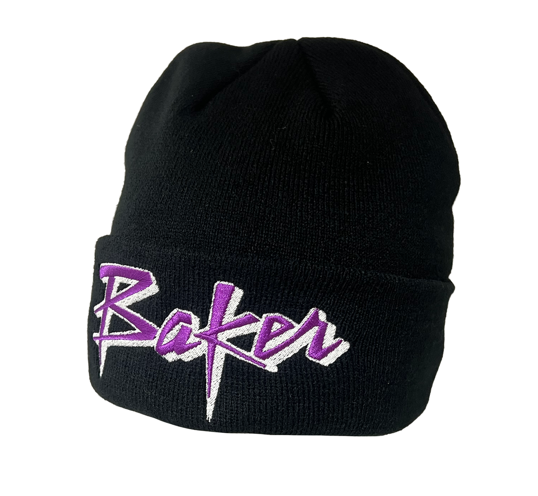 BAKER "Purple Pain" Black Beanie