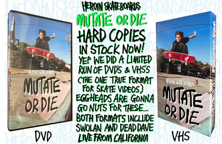 Heroin Skateboards Mutate Or Die DVD
