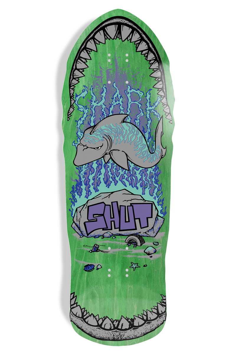 Shut 86 Shark EX7 (Green) 10.375" Skateboard Deck