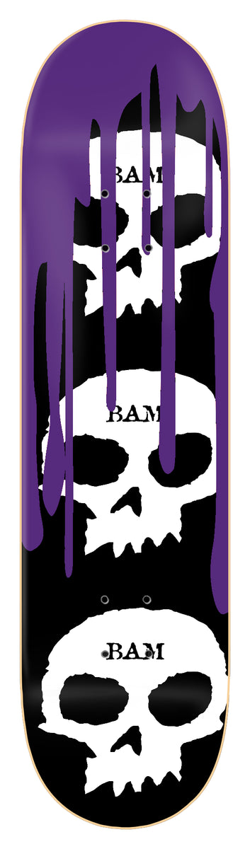 Zero Bam Margera "3 Skull Blood" Purple 8.5" Skateboard Deck
