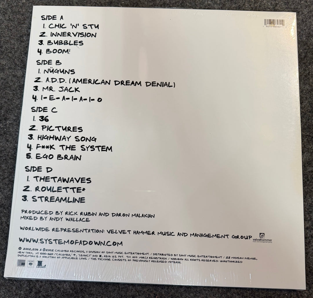 System Of A Down - Steal This Album! Back Vinyl Record Cover