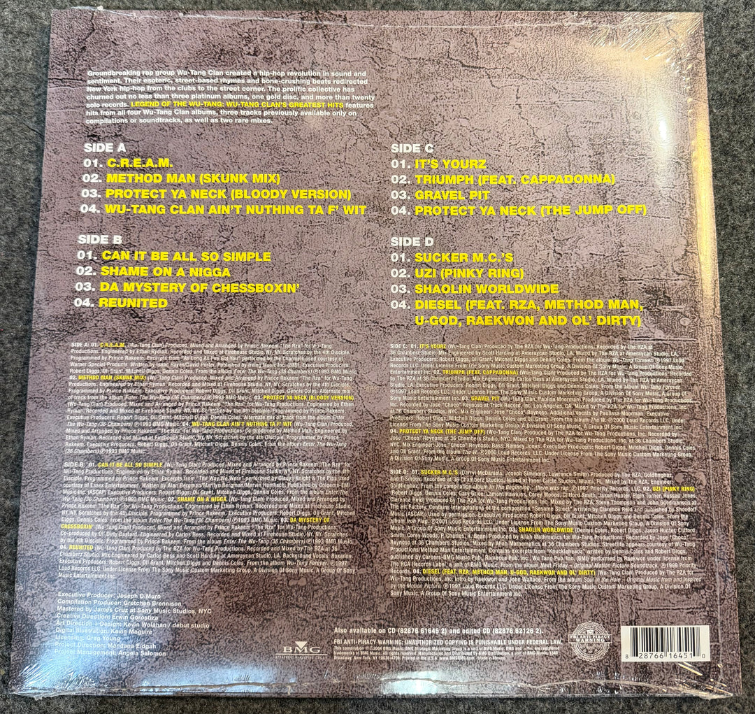 Wu-tang Clan - Legend Of The Wu-tang [Greatest] Back Vinyl Record Cover