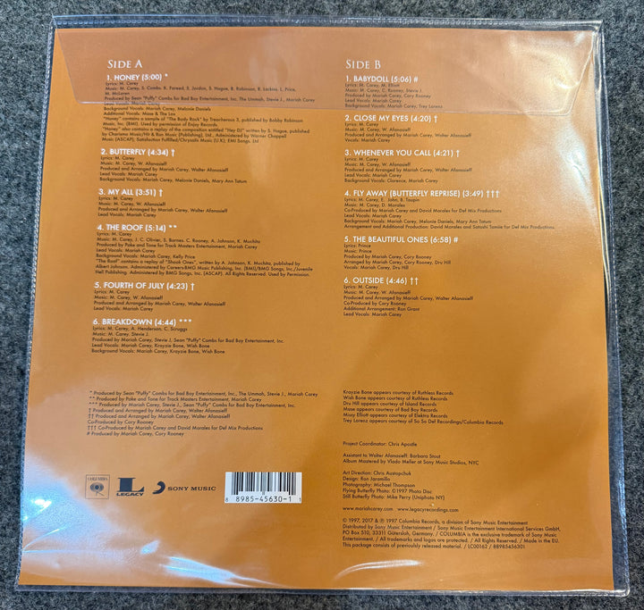 Carey, Mariah - Butterfly [Picture Disc] Back Vinyl Record Cover