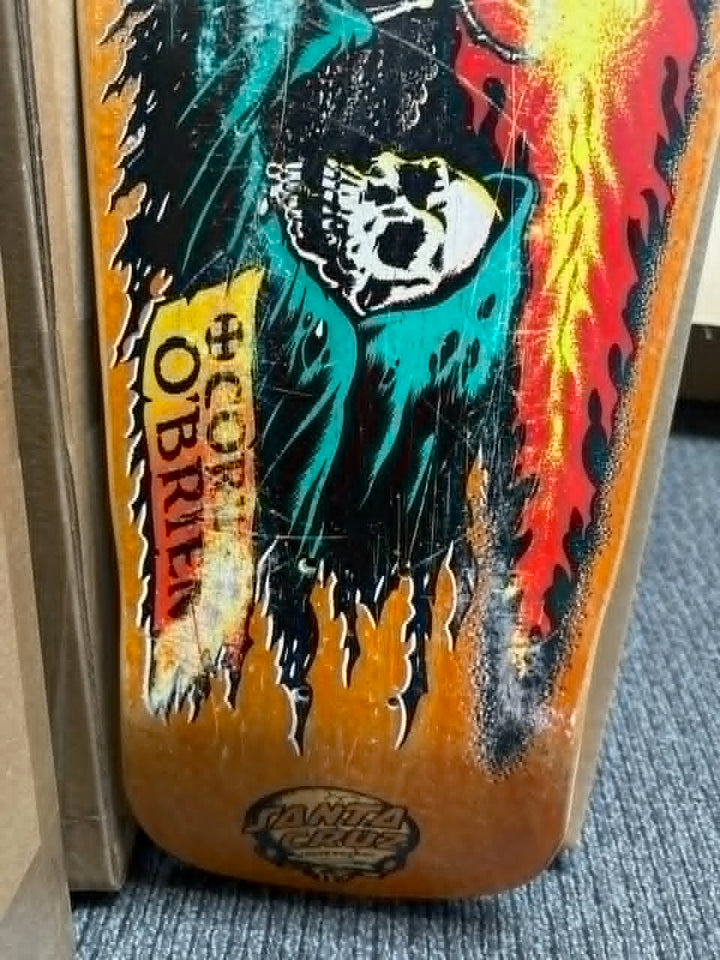 Santa Cruz O'Brien "Reaper" Natural NOS OG Vintage 80s [Storage Scuffs] Skateboard Deck