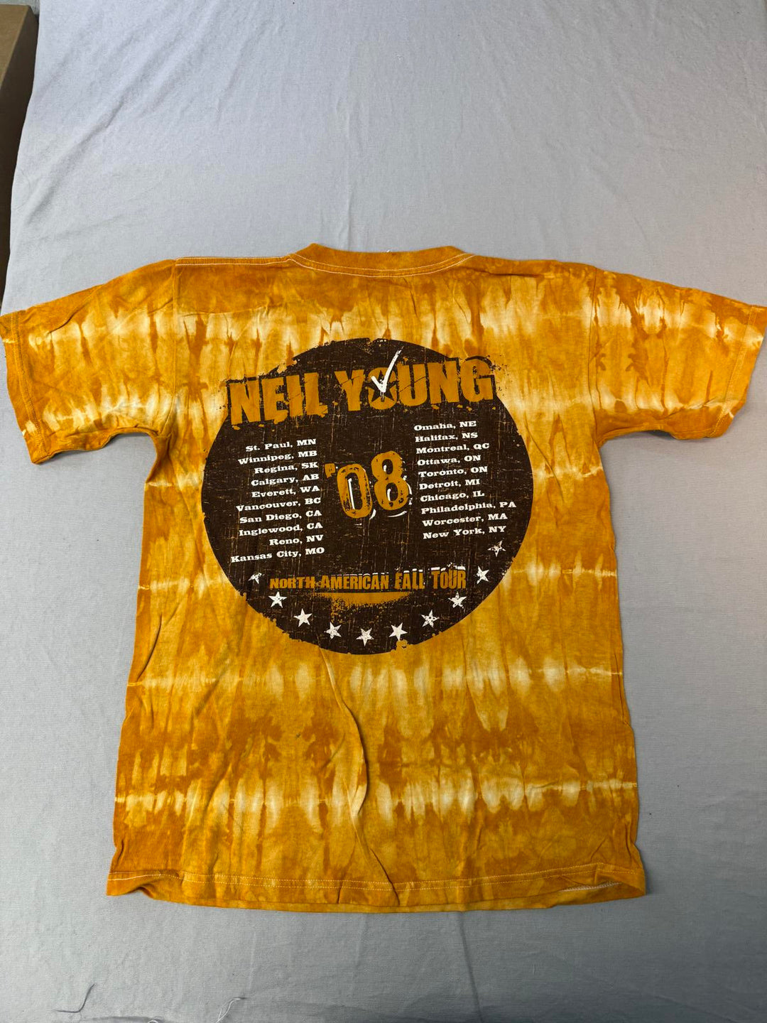 Neil Young T-shirt 2008 Tour North American Tie Dye Tee - M