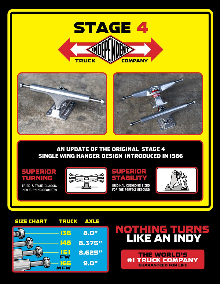 INDEPENDENT STAGE 4 POLISHED SKATEBOARD TRUCKS