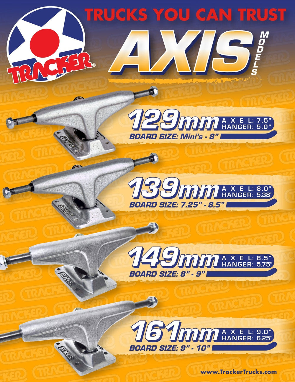 Tracker Axis Bill Danforth 161Mm Skateboard Trucks