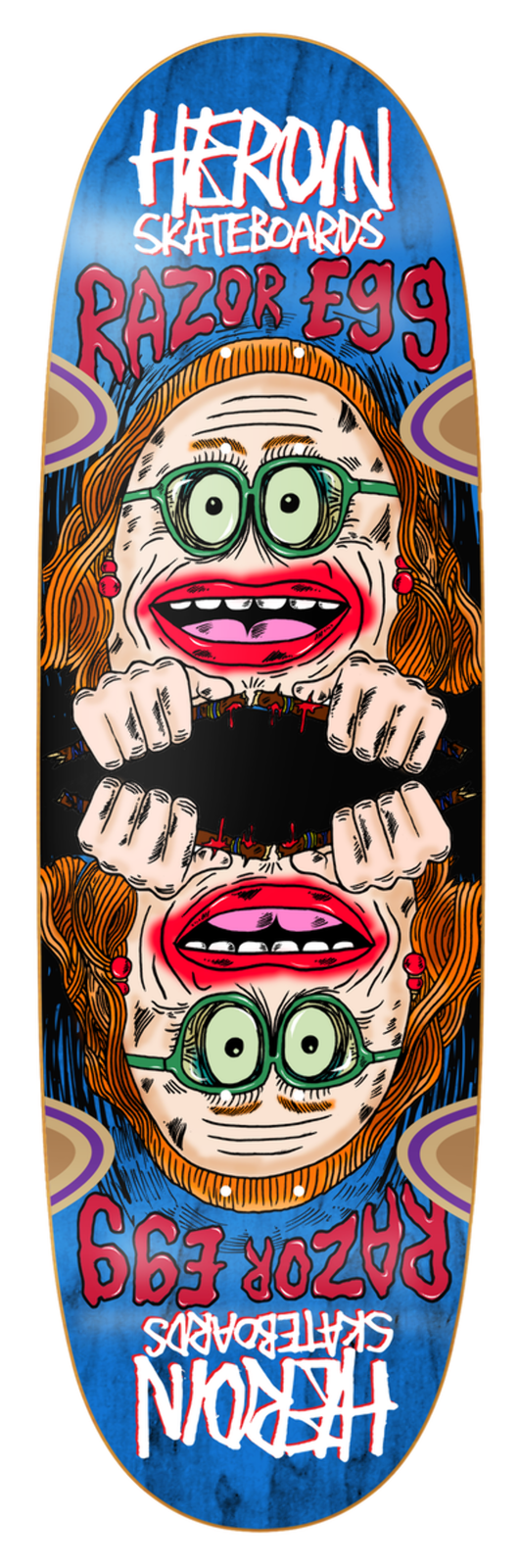 Heroin Auntie Razoregg 9.75" Skateboard Deck