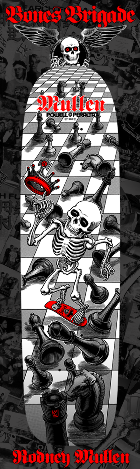 Powell Peralta Rodney Mullen Chess Bones Brigade Series 17 White Skateboard Deck