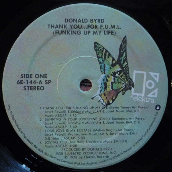 Donald Byrd – Thank You … For F.U.M.L. (Funking Up My Life) Vinyl LP Record *USE