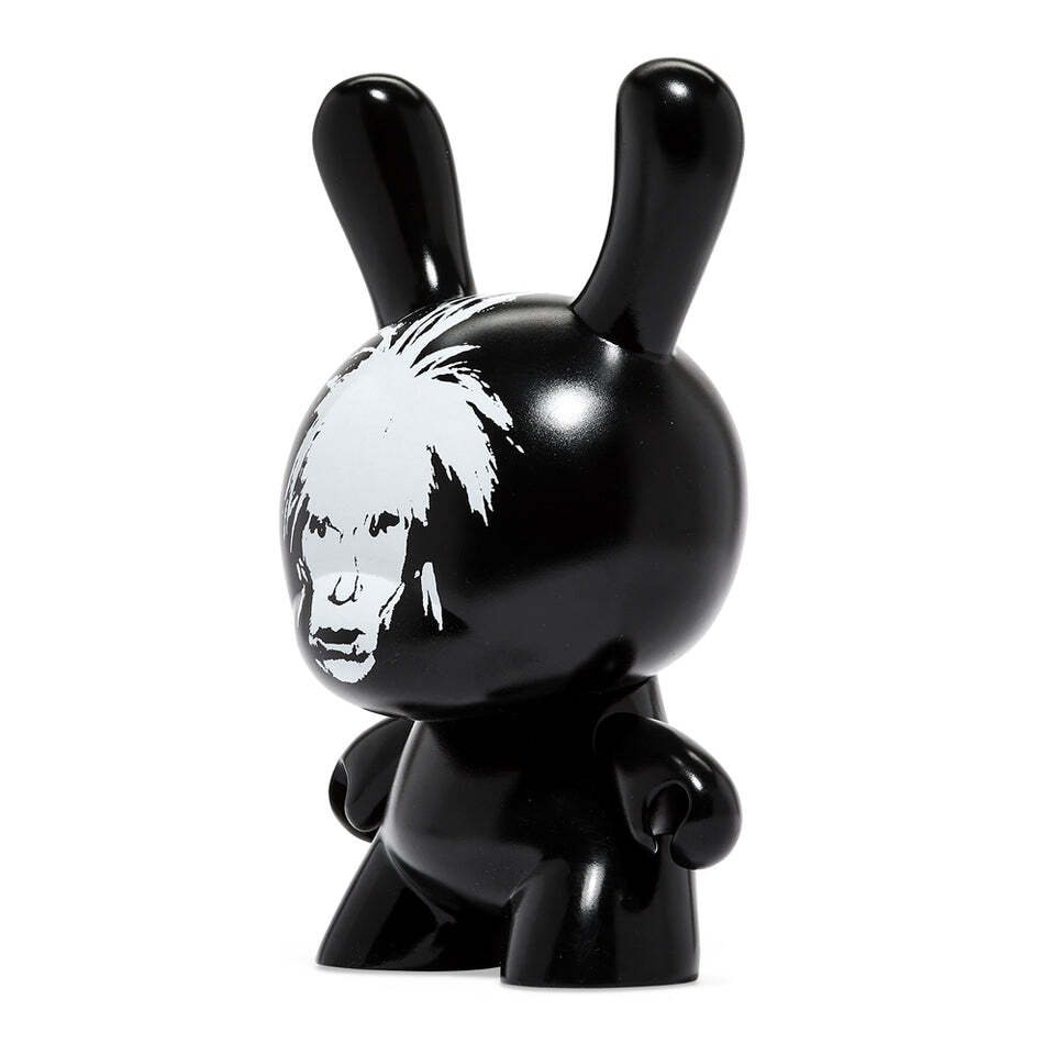 KIDROBOT x ANDY WARHOL FRIGHT WIG SELF-PORTRAIT 8" MASTERPIECE DUNNY - MONOCHROM