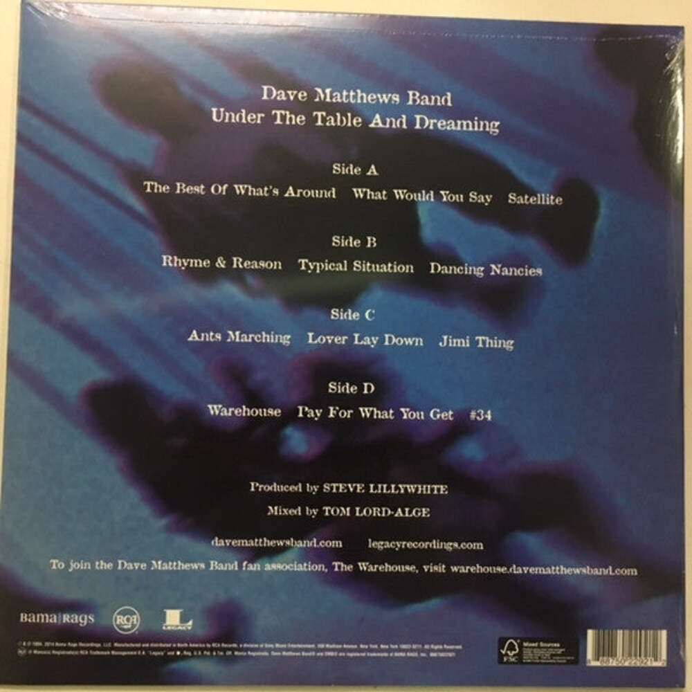 Dave Matthews Band – Under The Table And Dreaming 2xLP [150 Gram] Vinyl LP Recor