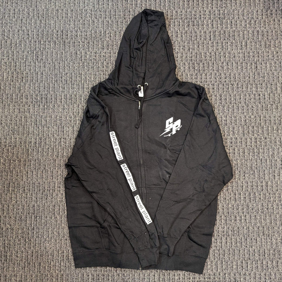STREET PLANT "SKATE CREATE ENJOY" ZIP-UP HOODED SWEATSHIRT