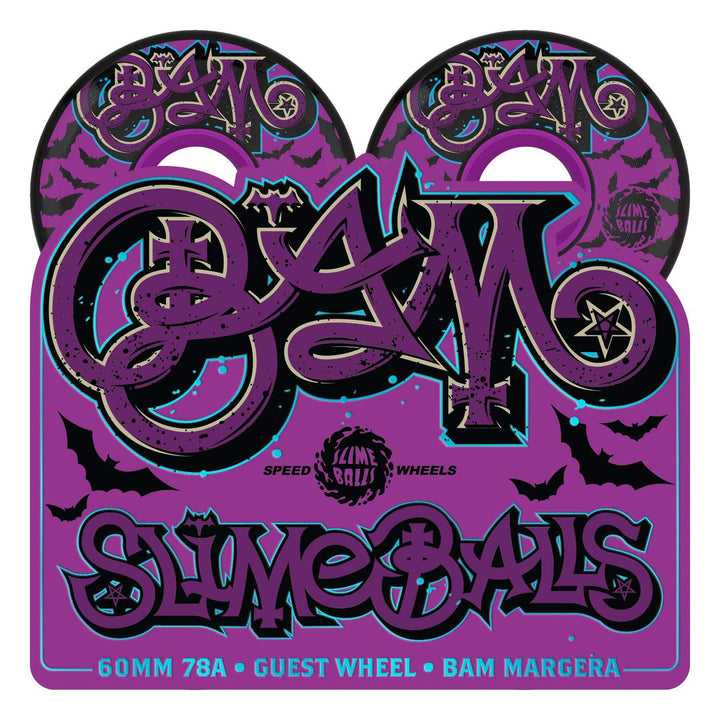 Slime Balls x Bam Margera Guest OG Slime Black 60mm 78a Skateboard Wheels