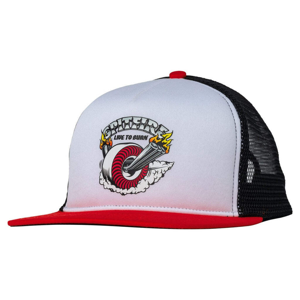 Spitfire Burnout (White/Red/Black) Snapback Hat