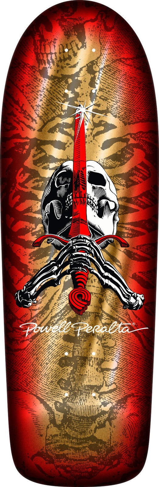Powell Peralta OG Skull and Sword Gold Foil 10" Skateboard Deck