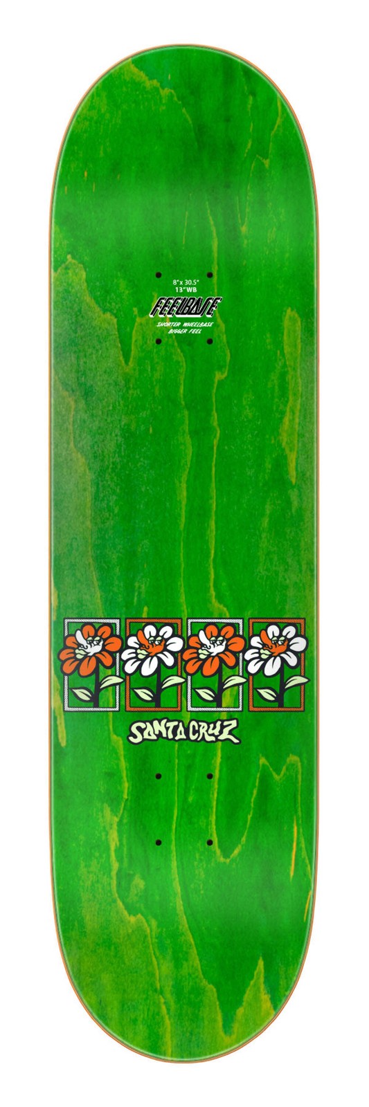 Santa Cruz Delfino Flower Frame FeelBase Pro 8" Skateboard Deck