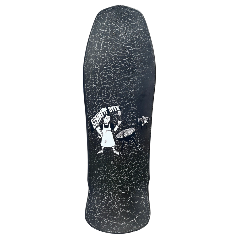 Joe Lopes BBQ LTD Crackle skateboard deck detail view