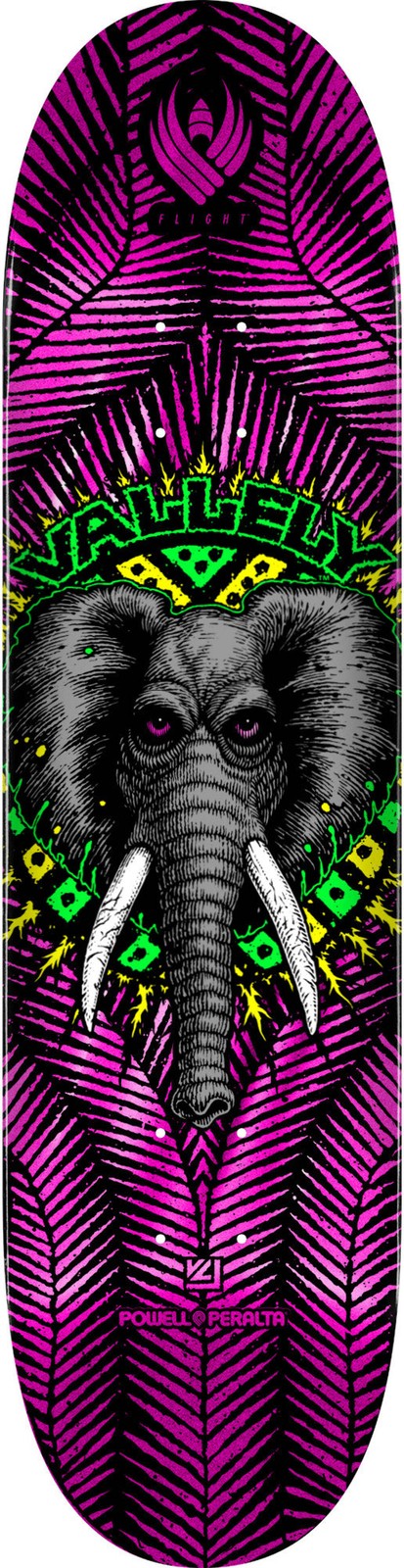 Powell Peralta Vallely Elephant Pink Foil 8.38" [AUTOGRAPHED] Flight Skateboard