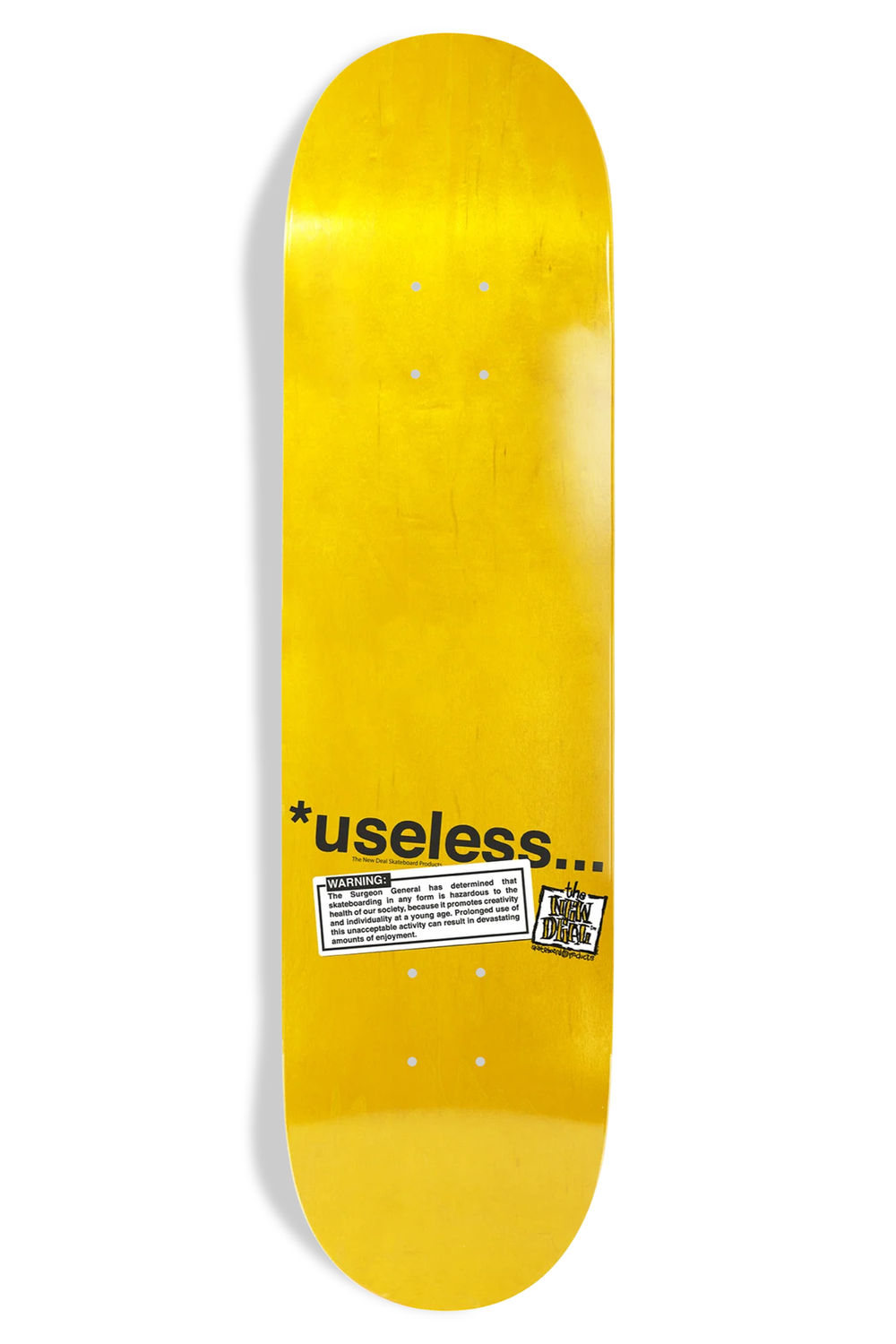 New Deal Useless Wooden Toys Ntsc 8.5" Skateboard Deck