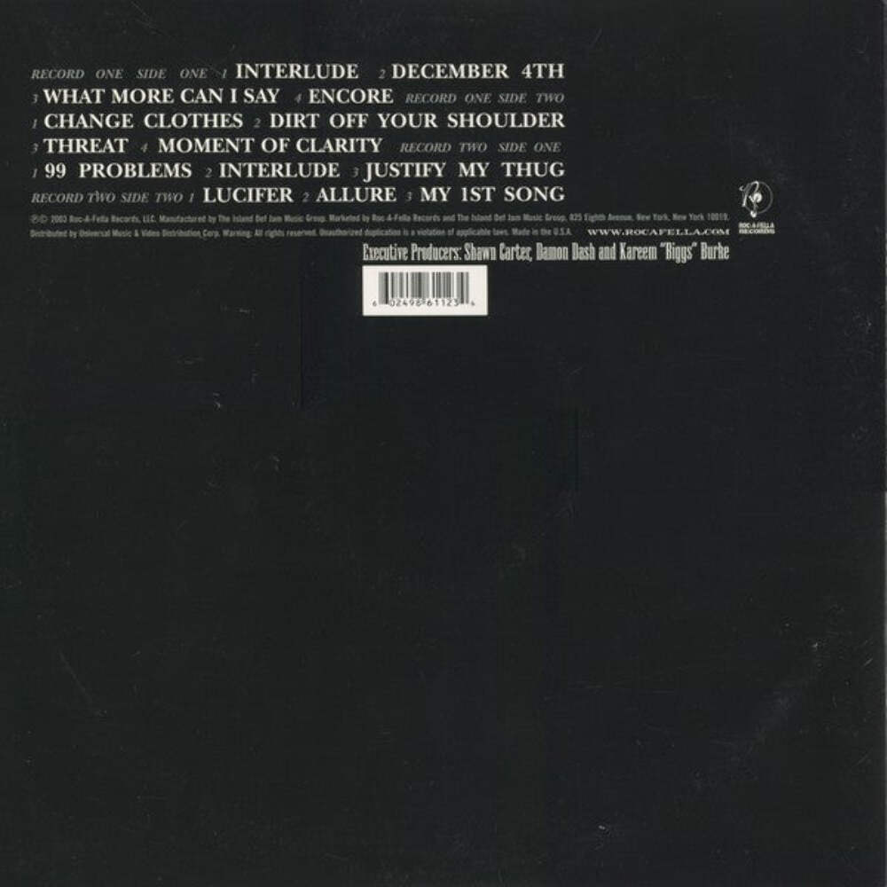 Jay-Z ‎– The Black Album 2x Vinyl LP Record