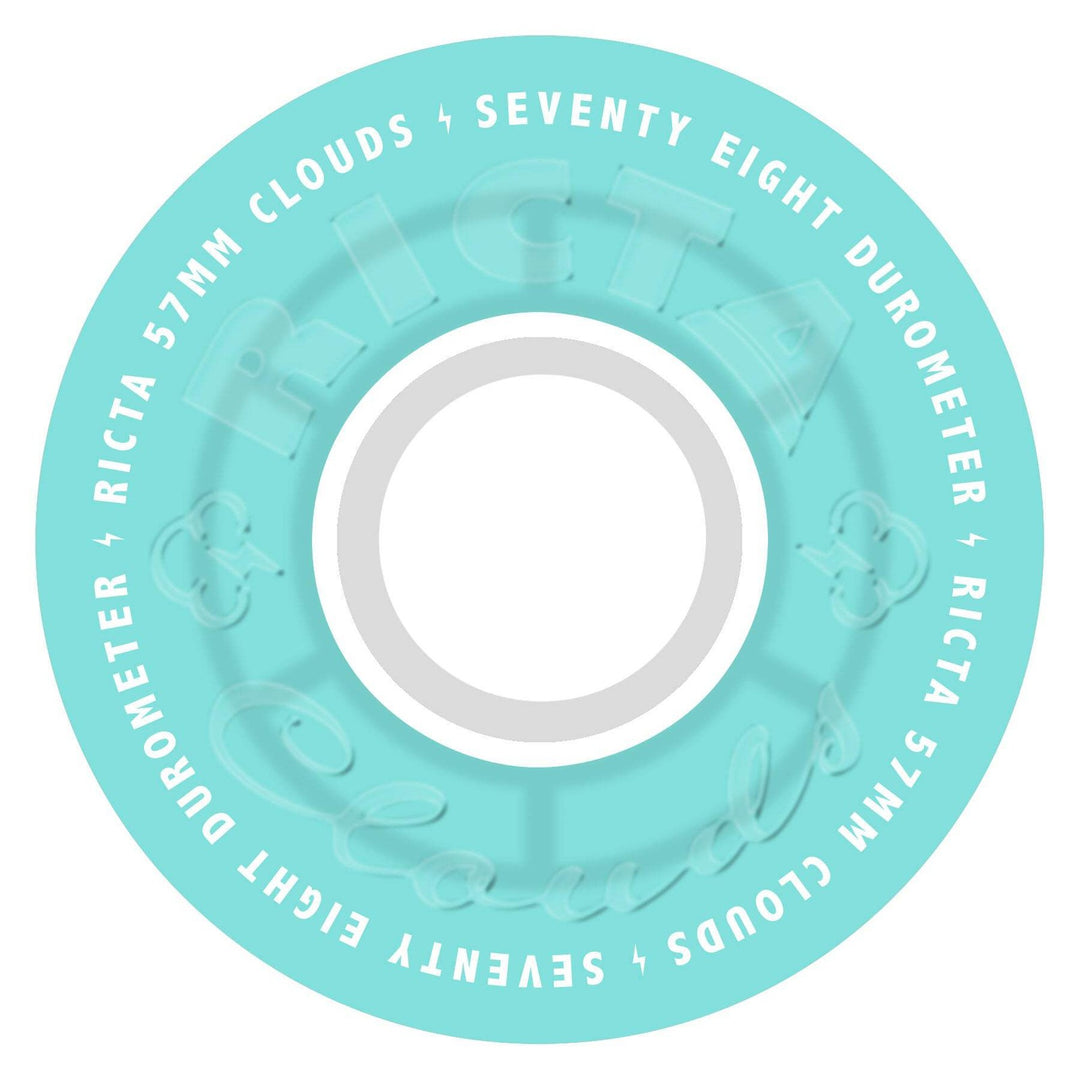 Ricta Clouds Transparent Aqua White 57mm 78a Skateboard Wheels