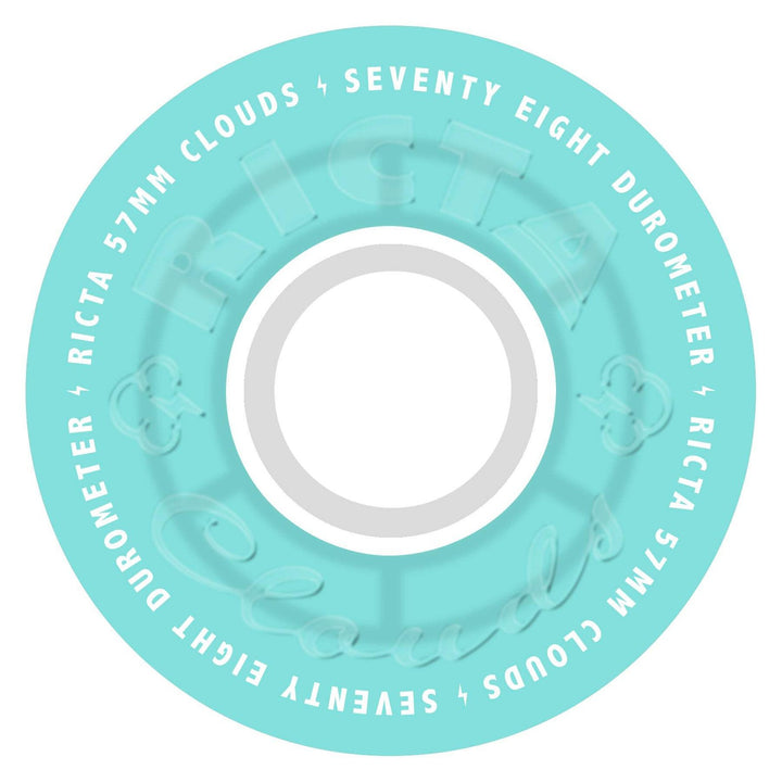 Ricta Clouds Transparent Aqua White 57mm 78a Skateboard Wheels