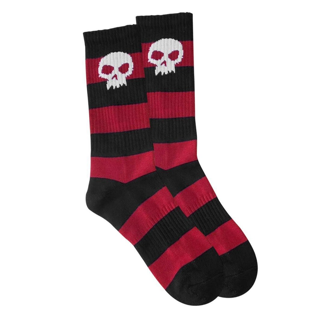 ZERO Single Skull (Red Stripe) Socks