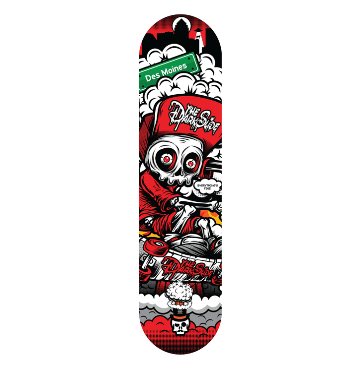 The Dark Slide x Skullduggery "Everything's Fine" Skateboard Deck