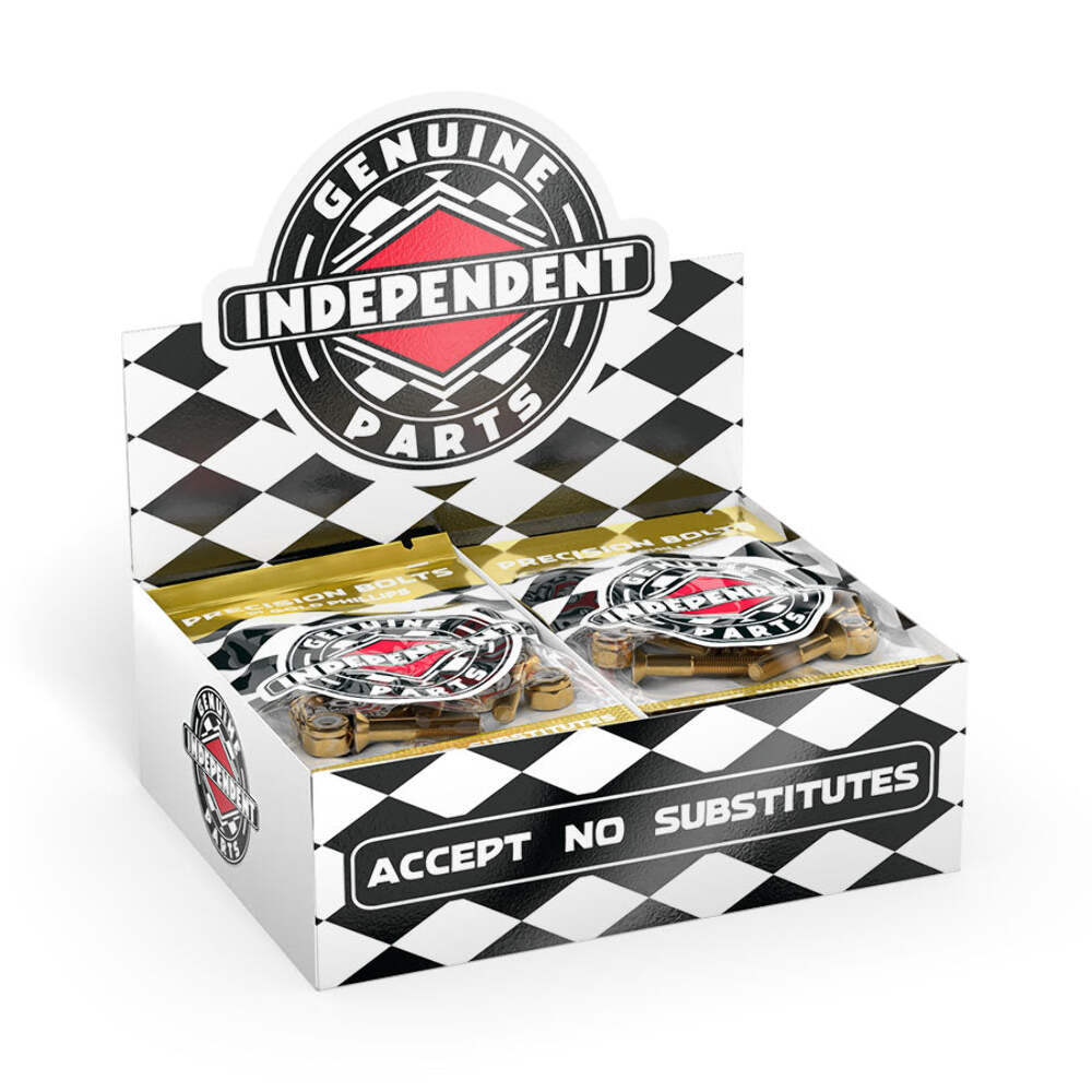 Independent Truck Co. Genuine Parts 1" Black/Gold Skateboard Mounting Hardware