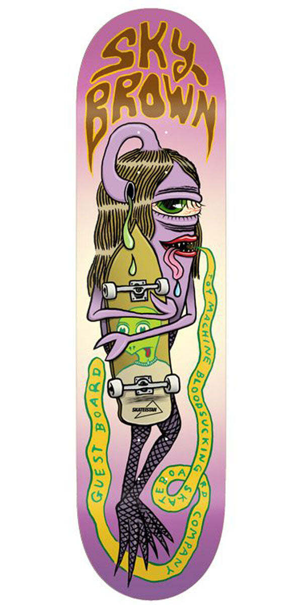 TOY MACHINE BROWN "GUEST" 8.25" SKATEBOARD DECK