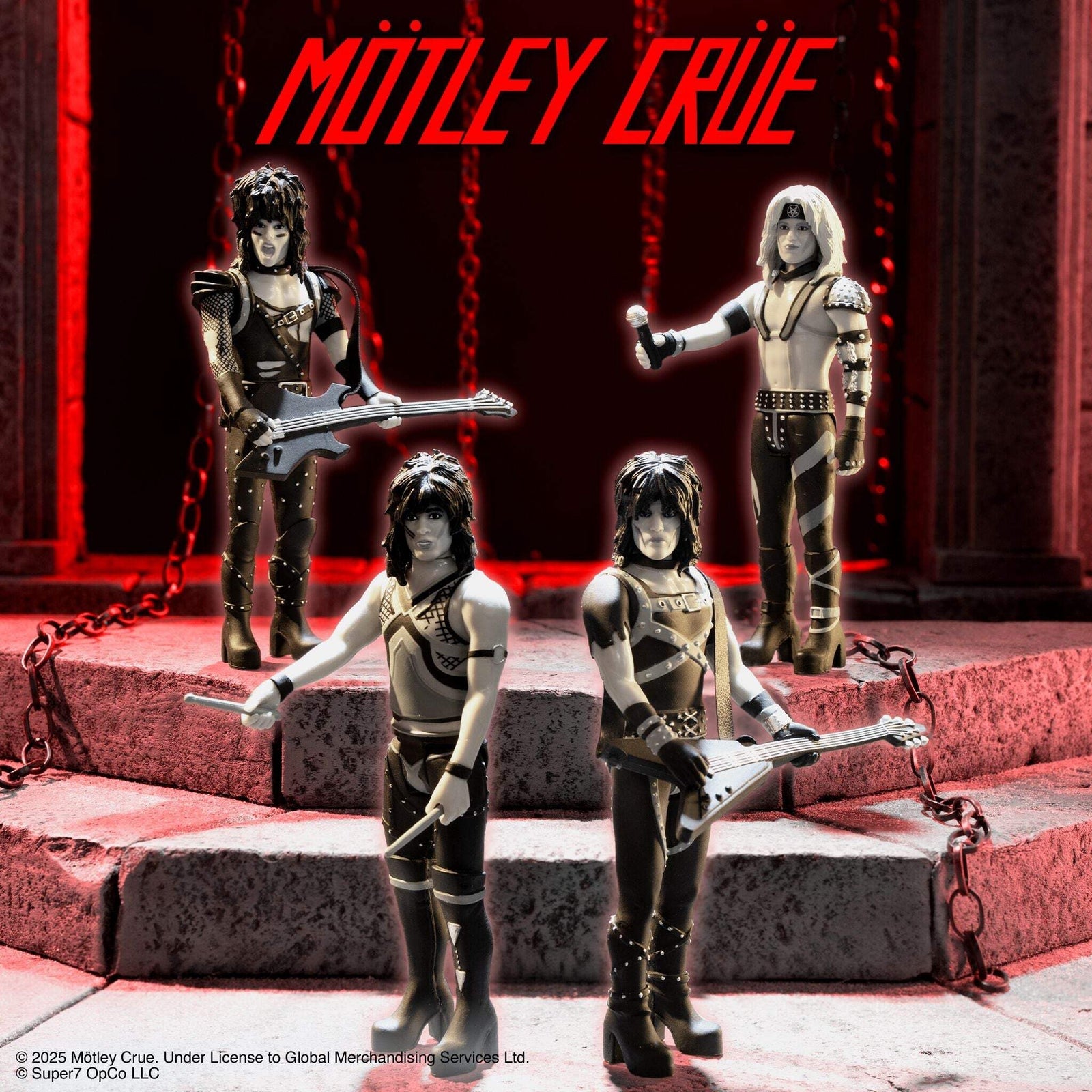 Super7 X Mötley Crüe - Mick Mars, Nikki Sixx, Tommy Lee & Vince