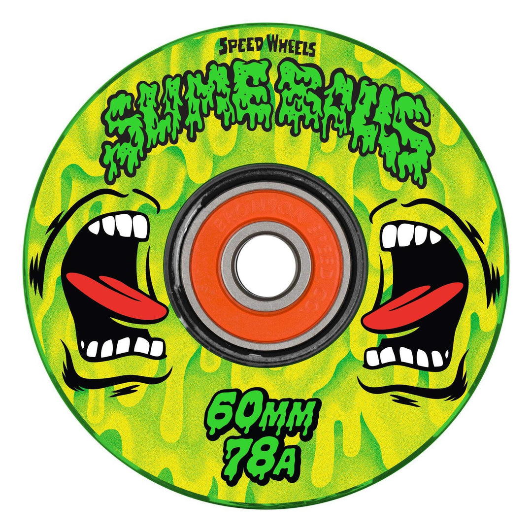 Slime Balls Screaming Slime Light Ups OG Slime Green Yellow 60mm 78a Skateboard