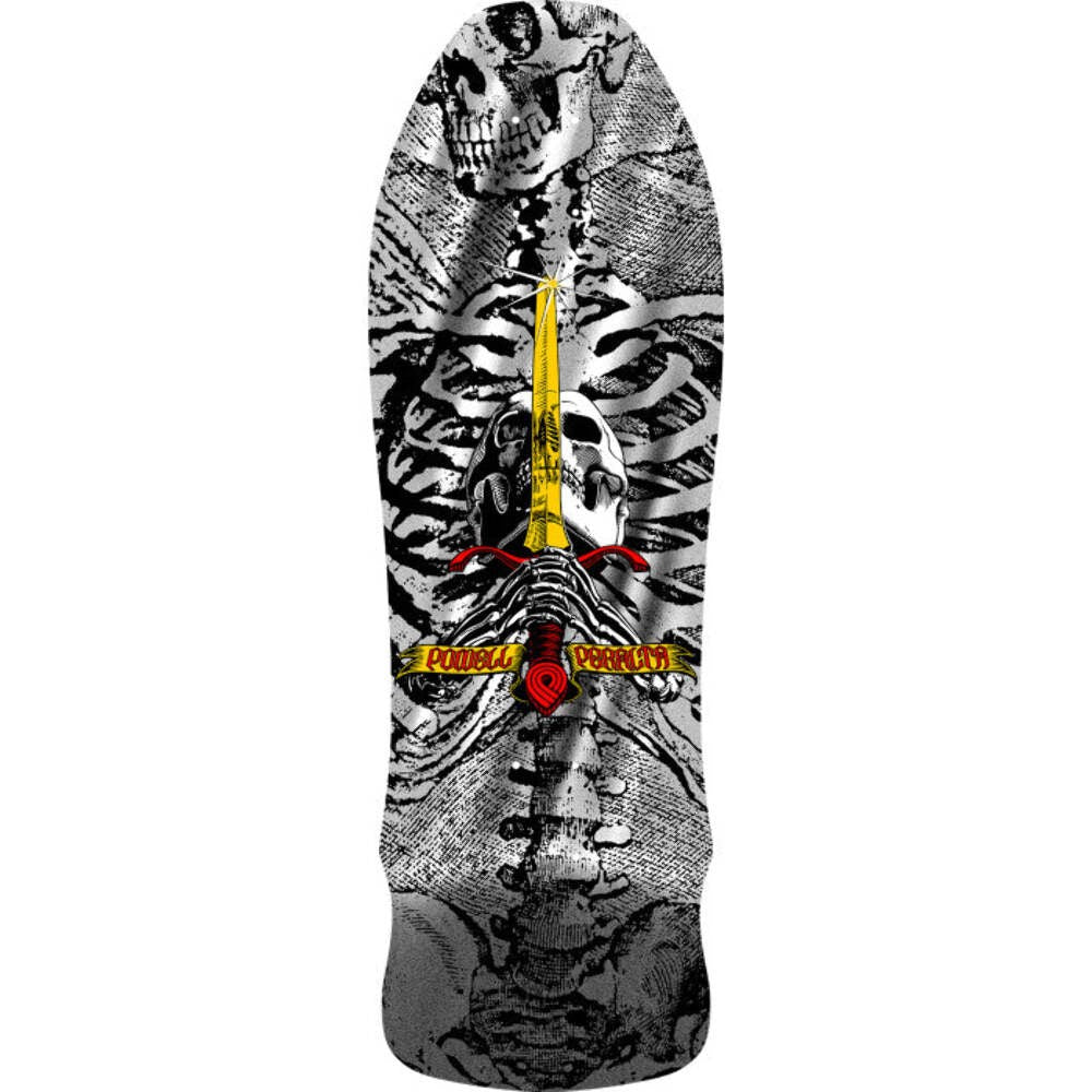Powell Peralta "Skull & Sword" Geegah Silver Foil 9.75" Skateboard Deck