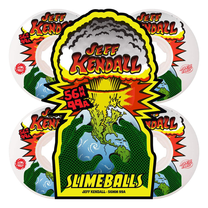 Slime Balls Kendall End of the World Chubbies White 56mm 99a Skateboard Wheels