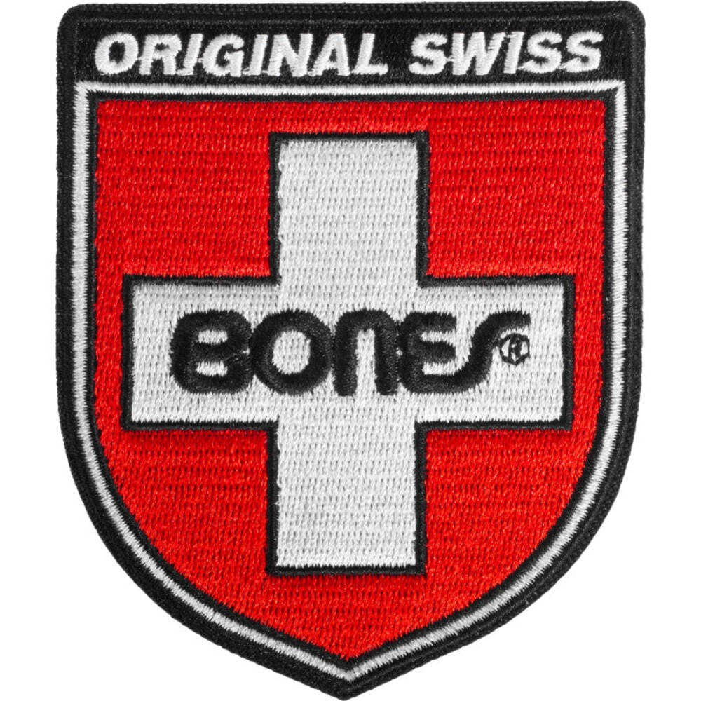 Bones Bearings Swiss Shield Patch Skateboard Patch