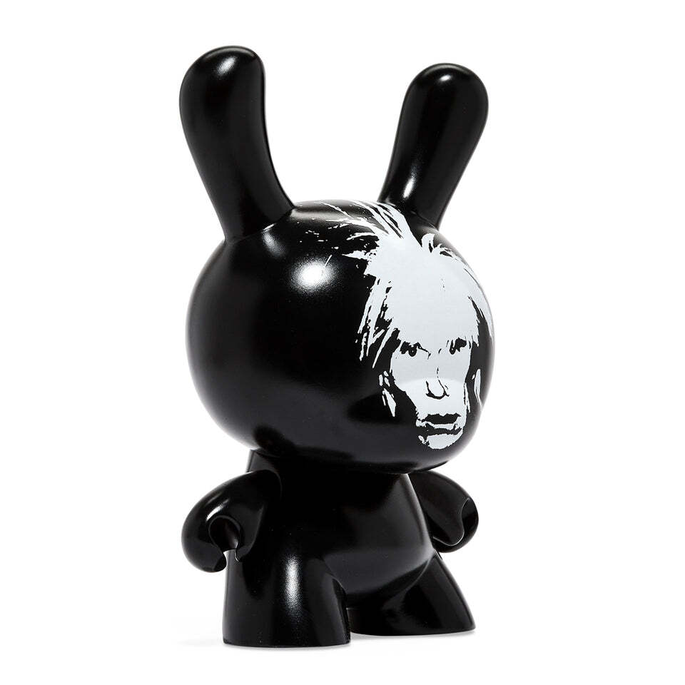 KIDROBOT x ANDY WARHOL FRIGHT WIG SELF-PORTRAIT 8" MASTERPIECE DUNNY - MONOCHROM