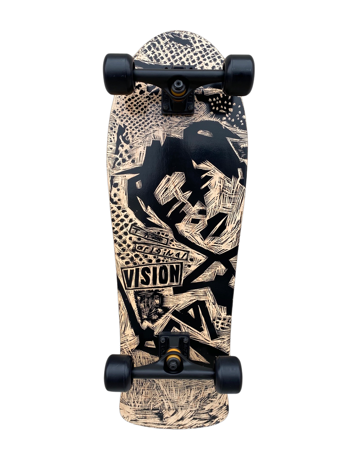 Vision Gonzales Original MG Woodcut Natural / Black 10" Complete Skateboard