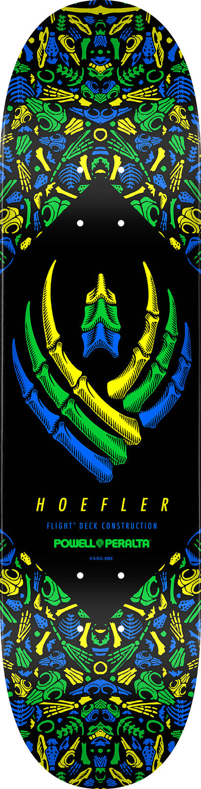 Kelvin Hoefler Bones Flight skateboard deck detail view