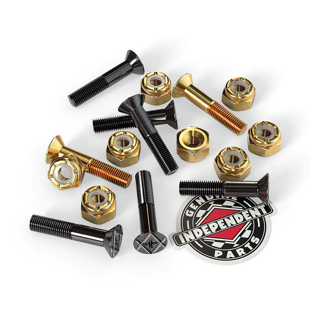 Independent Truck Co. Genuine Parts 1" Black/Gold Skateboard Mounting Hardware