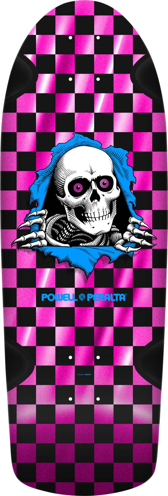 POWELL PERALTA "OG RIPPER" CHECKERED PINK FOIL 10" SKATEBOARD DECK